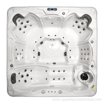 Luxury whirlpool outdoor hot tub with fountains